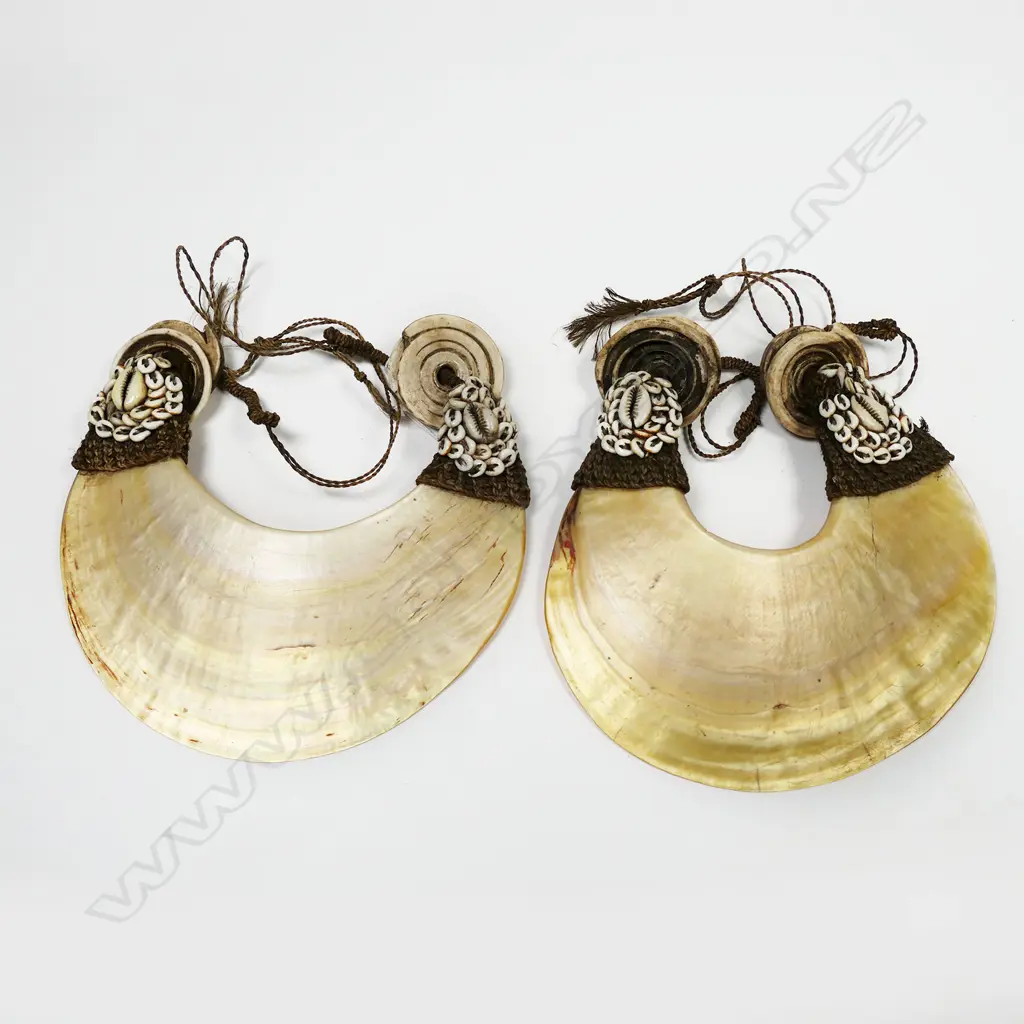 Two PNG kina shell breast plate ornaments, Image 1++